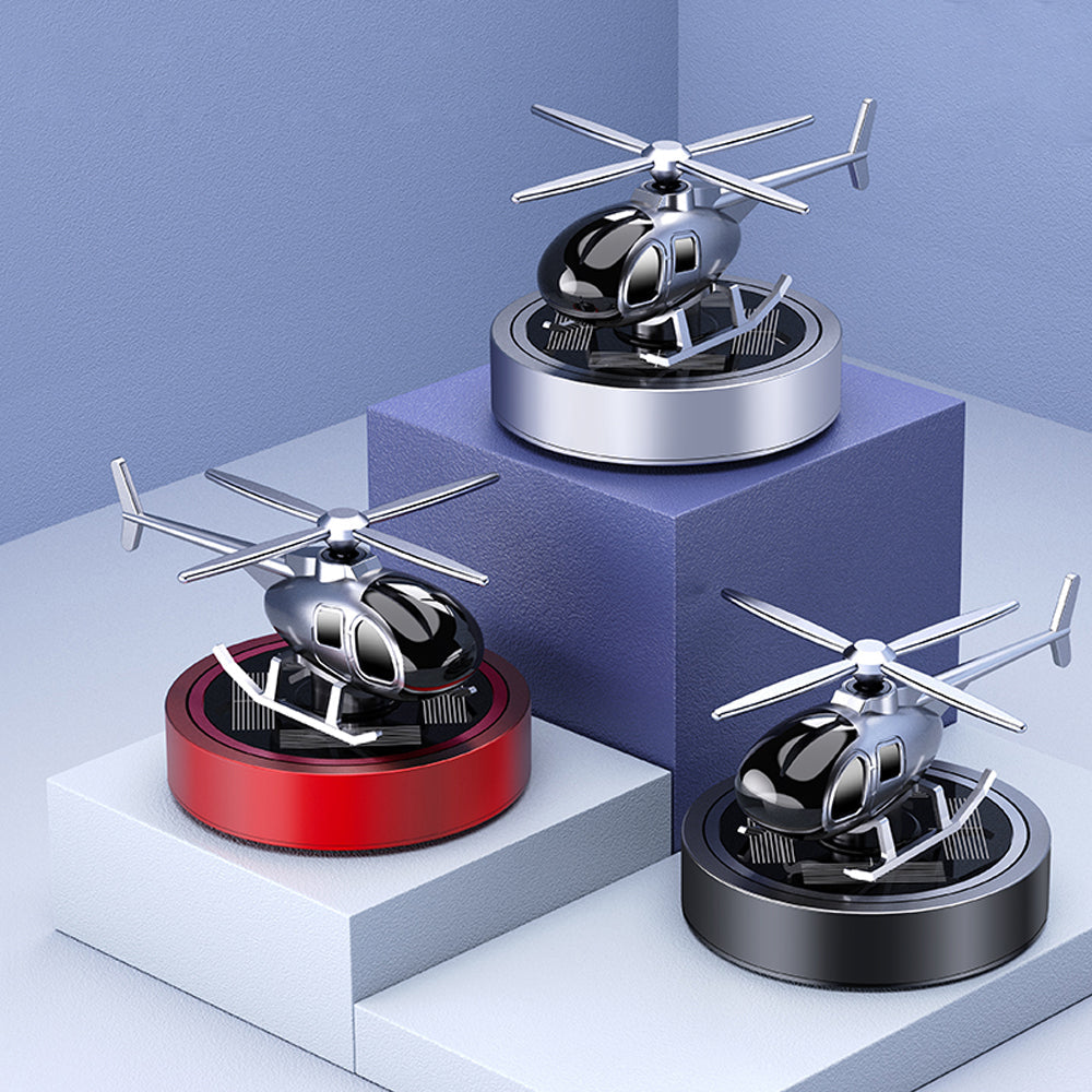 Solar Powered Helicopter Car Air Freshener – Rotating Dashboard Fragrance Decor
