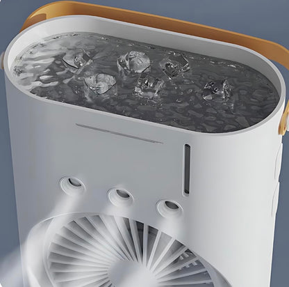 Portable Double Head Mist Air Cooler Fan with Remote Control & RGB Light