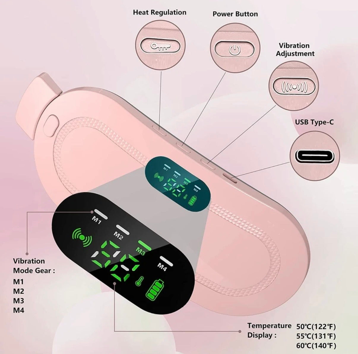 CozyCramp Relief: The Cordless Smart Heating & Massage Belt