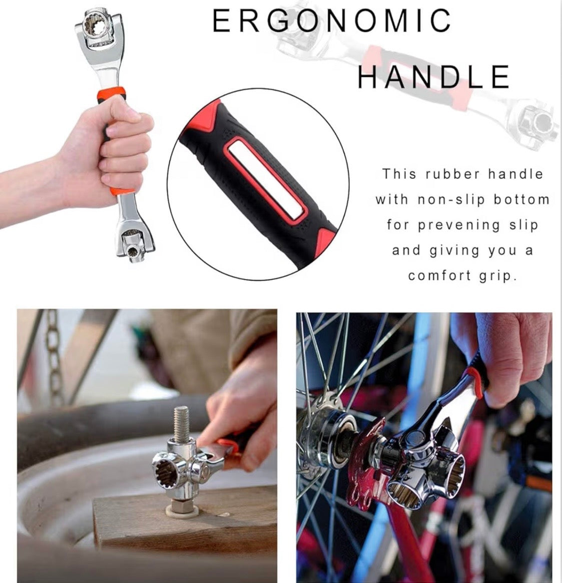 Tiger Wrench 48-in-1 – Professional Multi-Function Universal Socket Wrench with 360° Rotating Heads