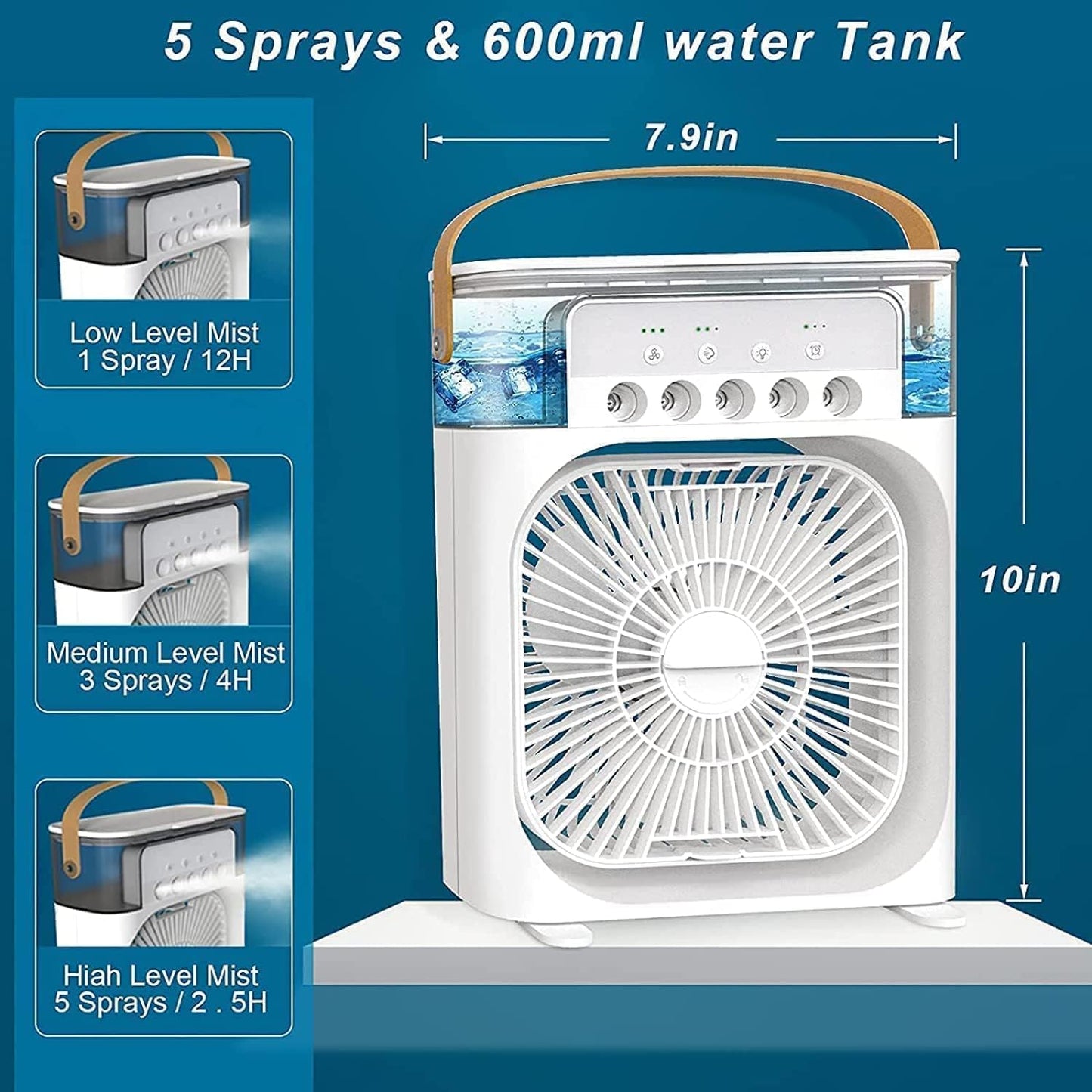 Portable Air Cooler Fan with Water Tank