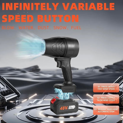 48V Cordless Electric Jet Fan – Ultra-Powerful High-Velocity Portable Turbo Blower