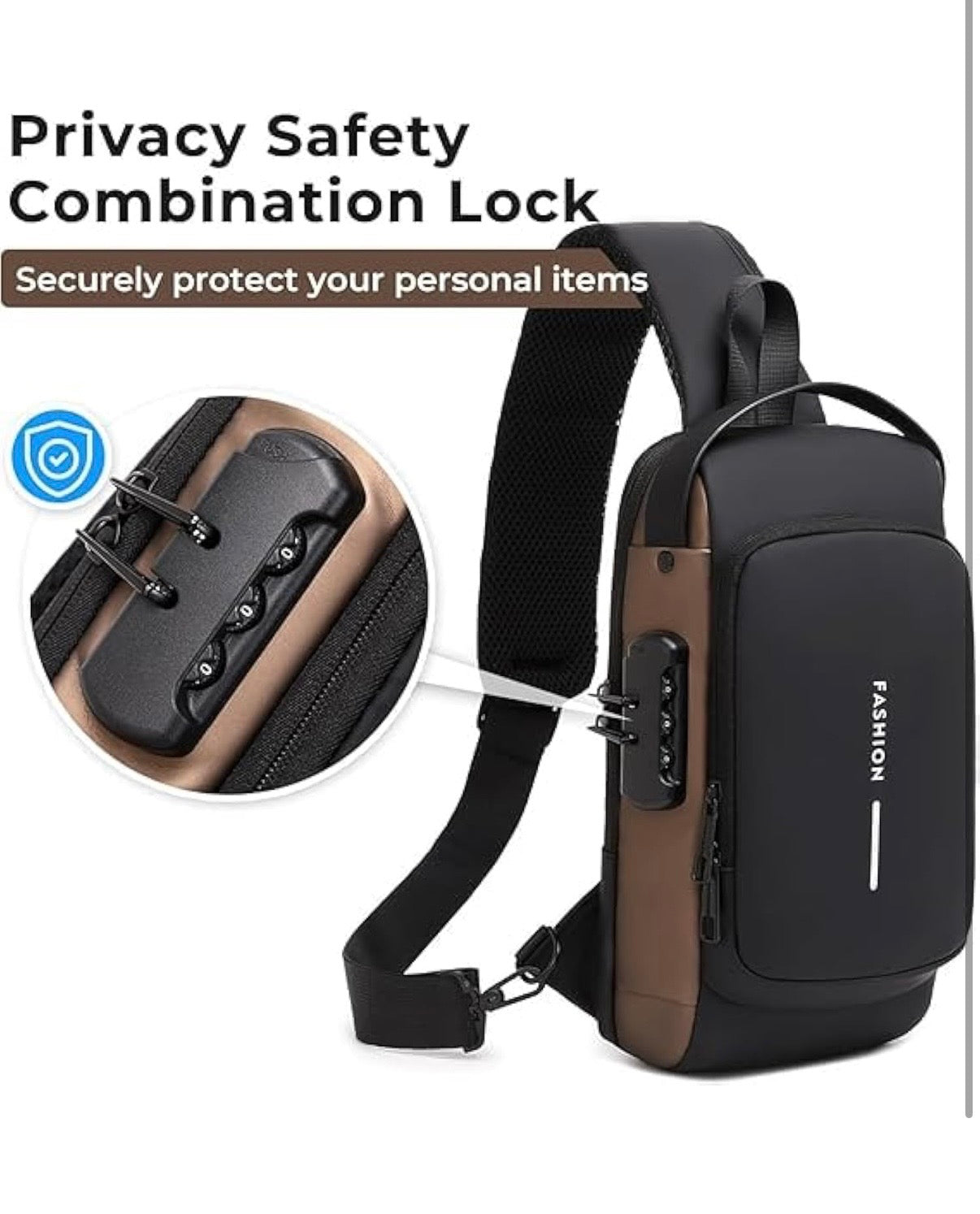 Waterproof Polyester Slim Unisex Crossbody Sling Bag Chest Backpack Men's Shoulder Bag