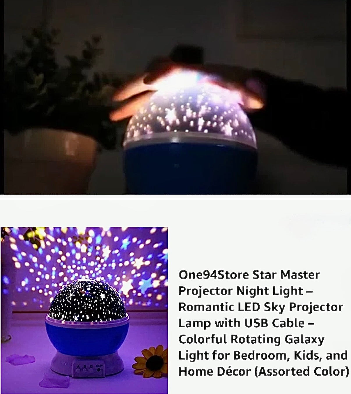 Star Master Galaxy Projector – Rotating LED Starry Sky Night Light for Kids & Home Decor