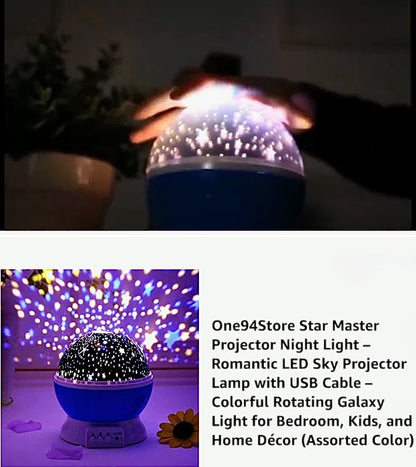 Star Master Galaxy Projector – Rotating LED Starry Sky Night Light for Kids & Home Decor