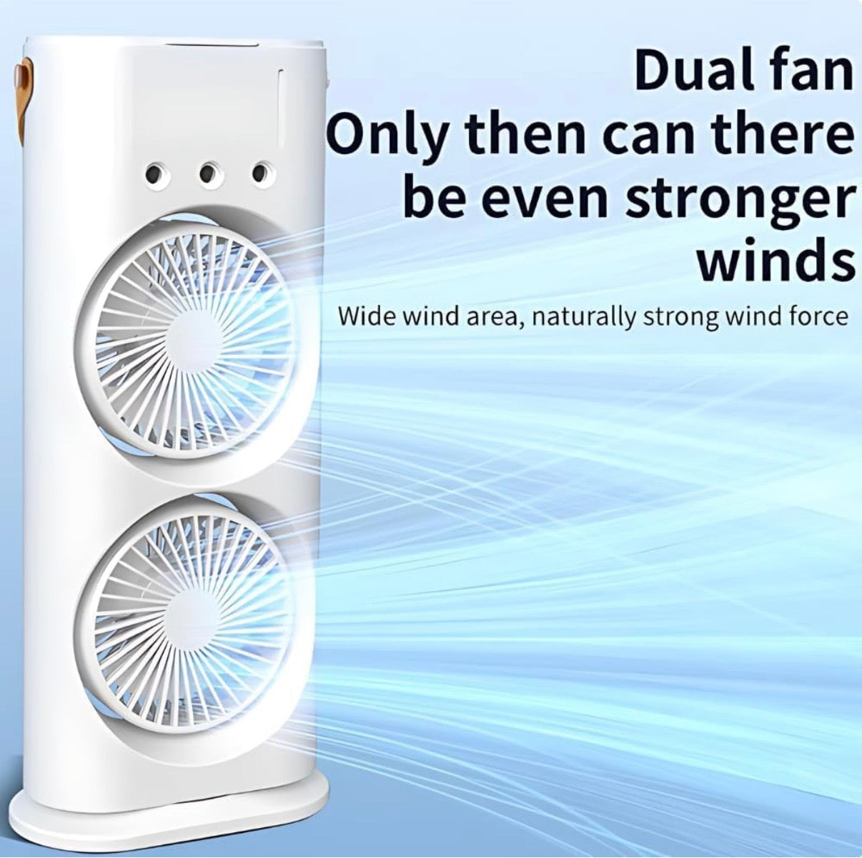Portable Double Head Mist Air Cooler Fan with Remote Control & RGB Light