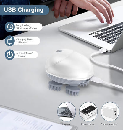 3D Electric Full Body & Scalp Massager | Portable Waterproof Stress Relief Tool