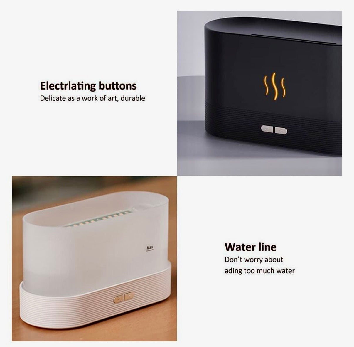 House of Aroma Flame Diffuser – 180ML Cool Mist Air Humidifier with Fire Effect for Home, Office & Bedroom