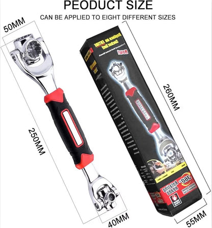 Tiger Wrench 48-in-1 – Professional Multi-Function Universal Socket Wrench with 360° Rotating Heads