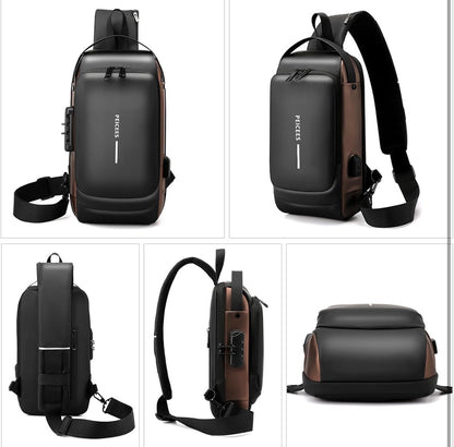 Waterproof Polyester Slim Unisex Crossbody Sling Bag Chest Backpack Men's Shoulder Bag