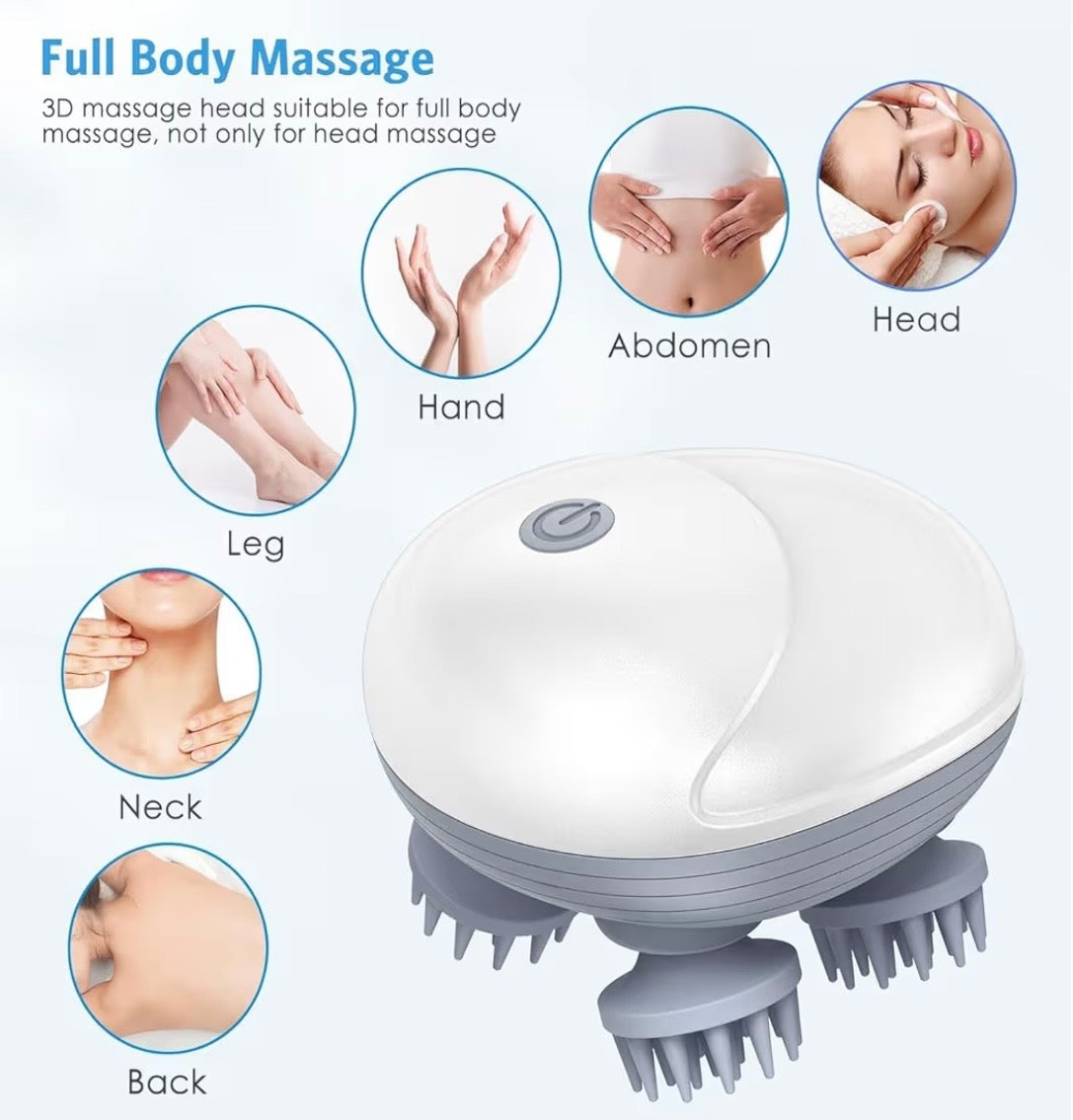 3D Electric Full Body & Scalp Massager | Portable Waterproof Stress Relief Tool