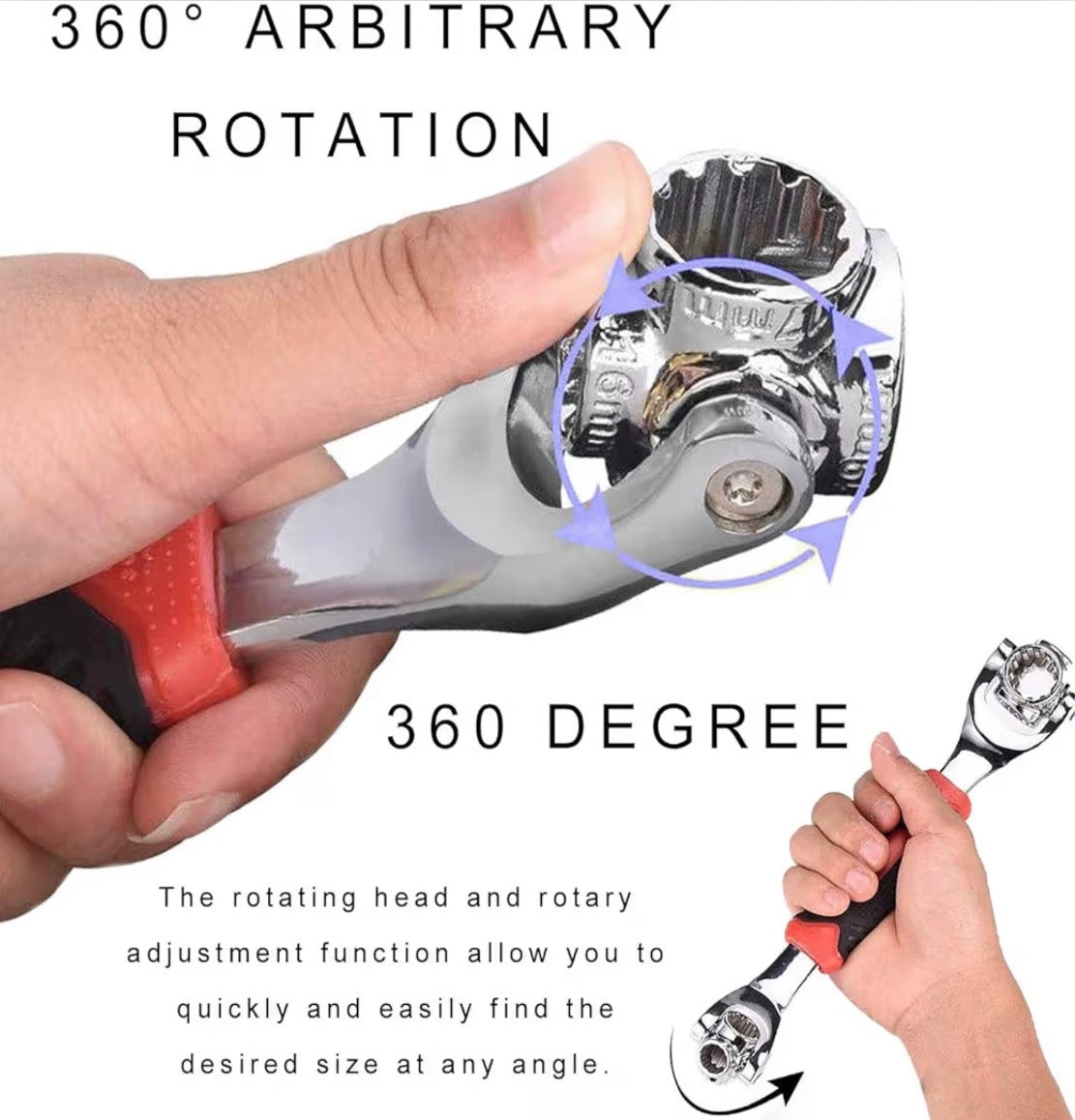 Tiger Wrench 48-in-1 – Professional Multi-Function Universal Socket Wrench with 360° Rotating Heads