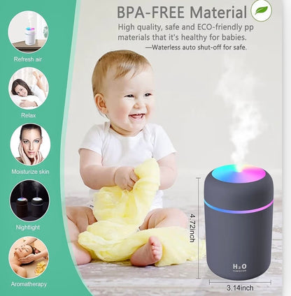 Ultrasonic Cool Mist Humidifier with LED Night Light | Silent Air Moisturizer for Home & Office