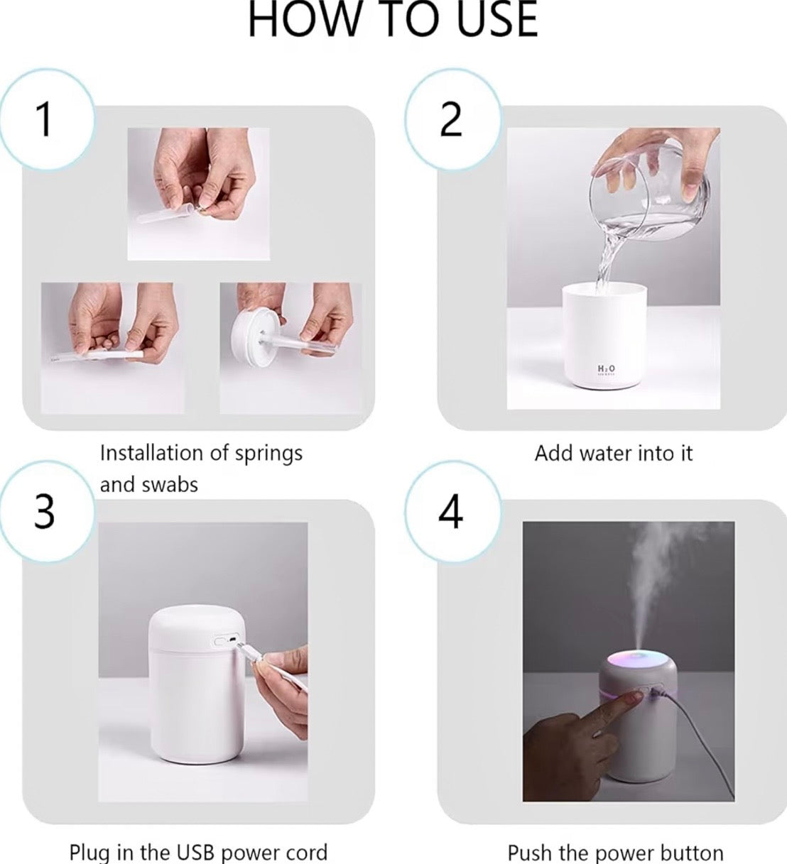 Ultrasonic Cool Mist Humidifier with LED Night Light | Silent Air Moisturizer for Home & Office