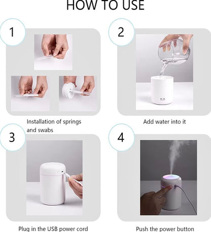 Ultrasonic Cool Mist Humidifier with LED Night Light | Silent Air Moisturizer for Home & Office