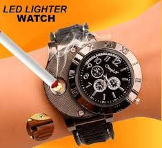 LED Lighter Watch for Men – USB Rechargeable Flameless Windproof Digital Watch