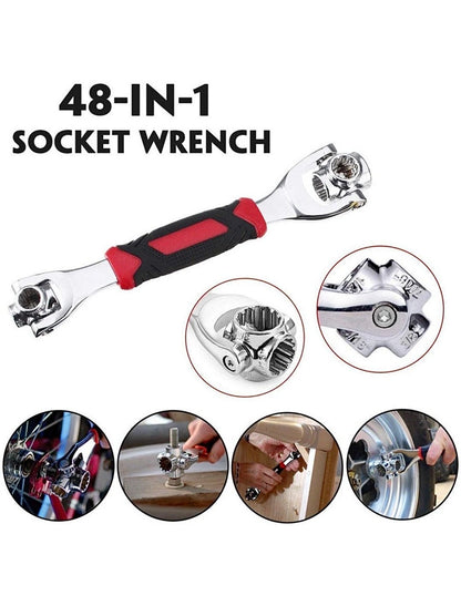 Tiger Wrench 48-in-1 – Professional Multi-Function Universal Socket Wrench with 360° Rotating Heads